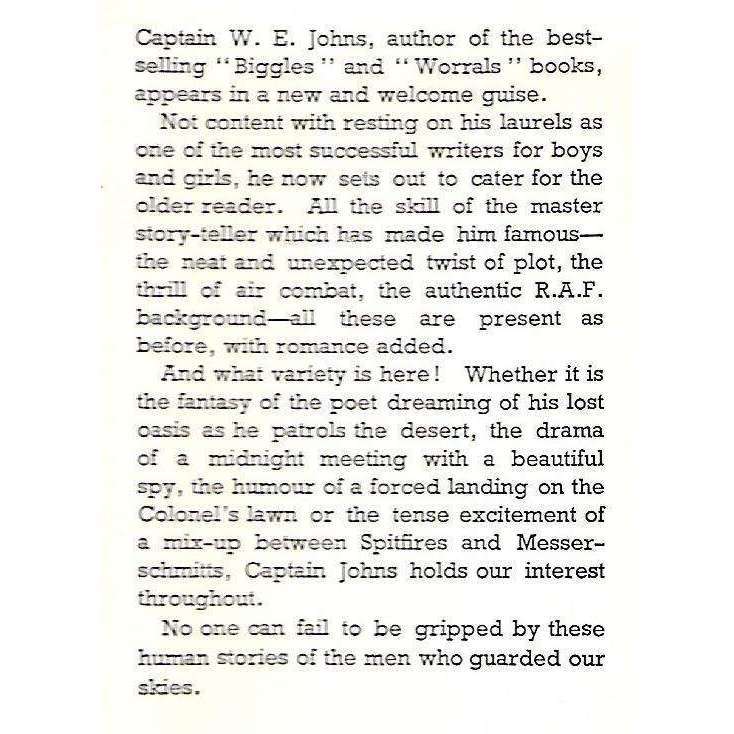 Short Sorties (First Edition, 1950) | W. E. Johns