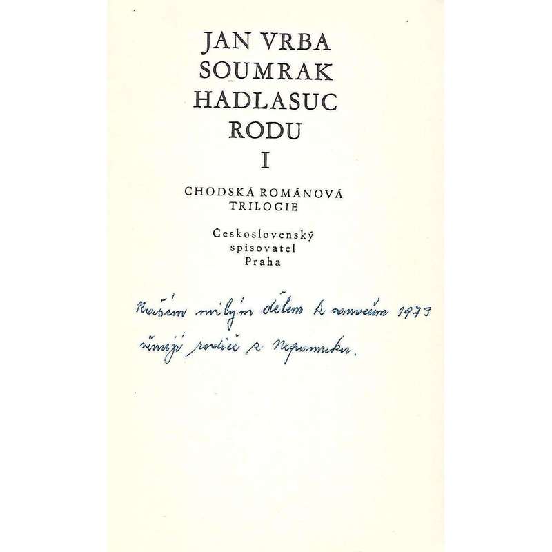 Soumrak Hadlasuc Rodu I | Jan Vrba