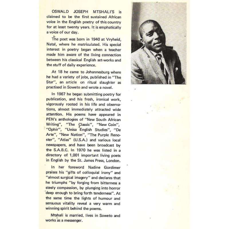 Sounds of a Cowhide Drum: Poems (Inscribed by Author) | Oswald Joseph Mtshali