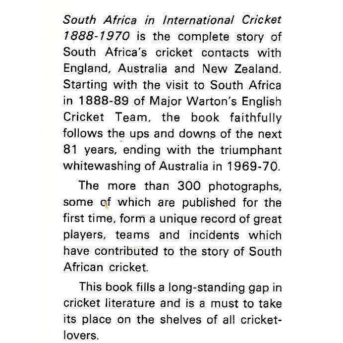 South Africa in International Cricket, 1888-1970 | Brian Bassano