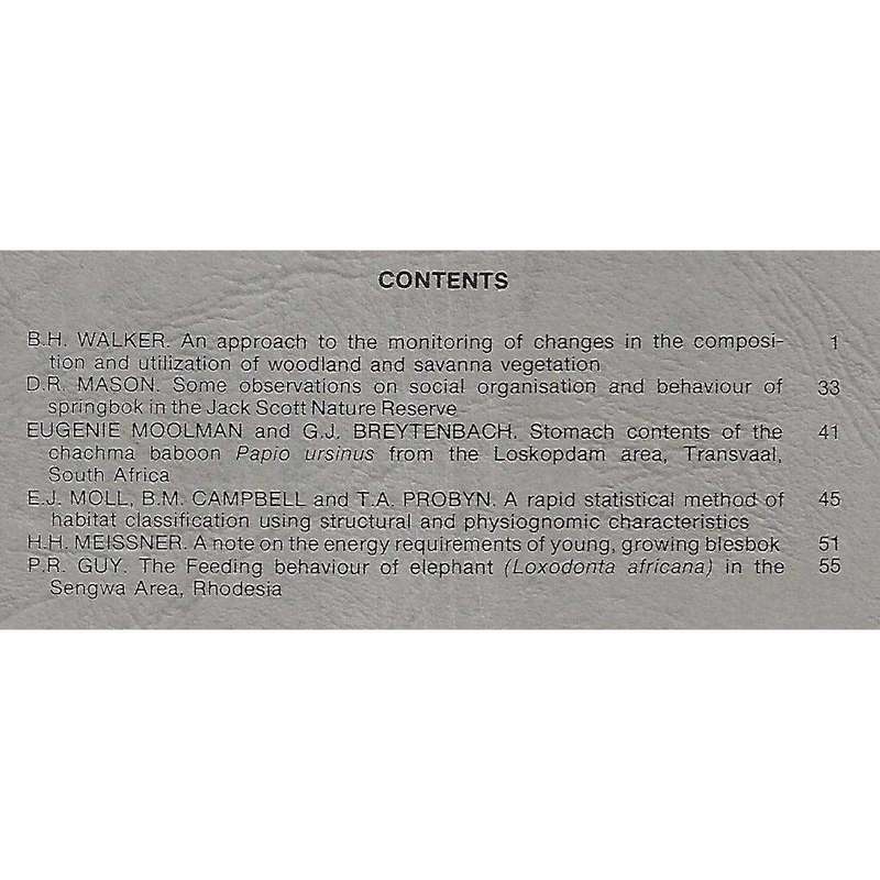 South African Journal of Wildlife Research (Vol. 6, 1975, No. 1)