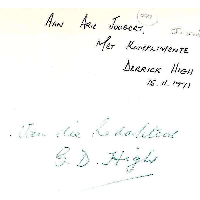 Sports Personalities of South Africa 1971 (Inscribed by the Editor) | Derrick High (Ed.)
