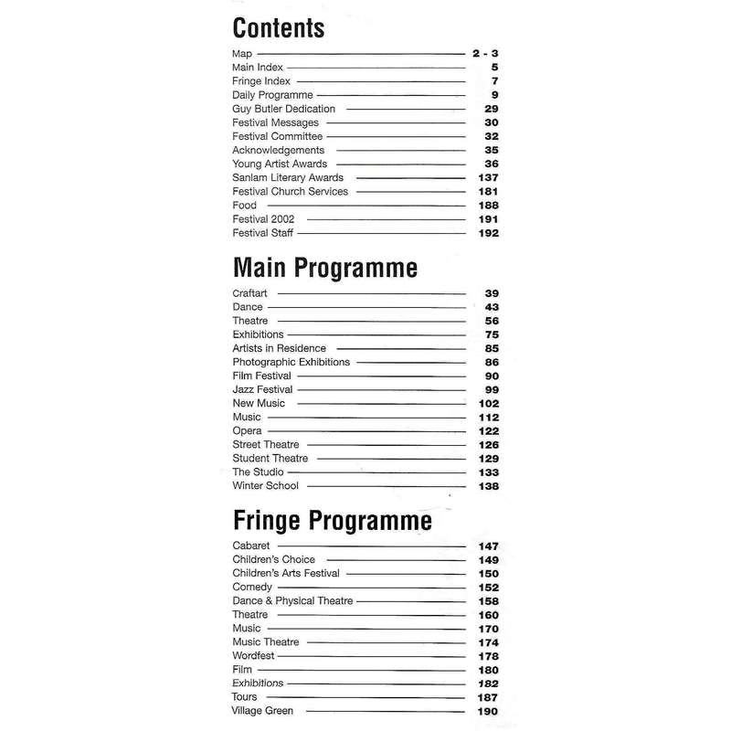 Standard Bank National Arts Festival 2001 Souvenir Programme