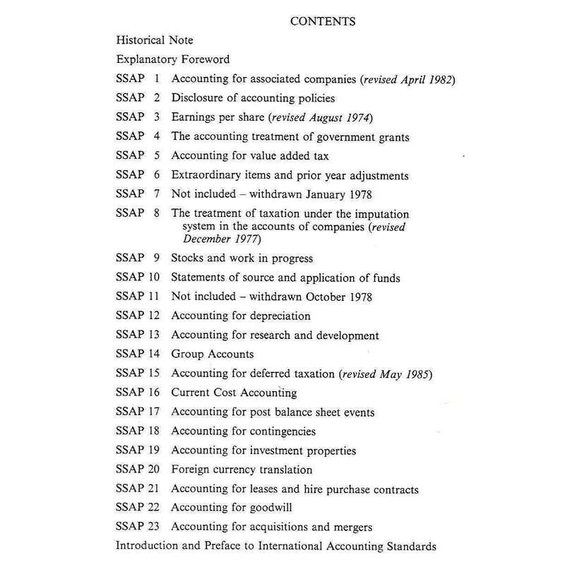 Statements of Standard Accounting Practice