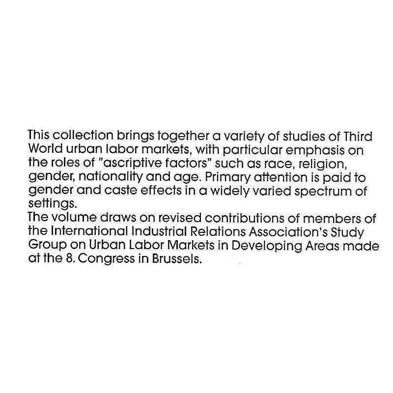 Status Influences in Third World Labor Markets: Caste, Gender, and Custom | James G. Scoville (Ed.)