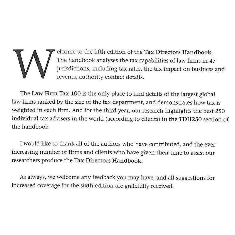 Tax Directors Handbook 2011