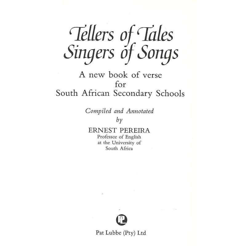 Tellers of Tales, Singers of Songs: A New Book Of Verse | Ernest Pereira (Ed.)
