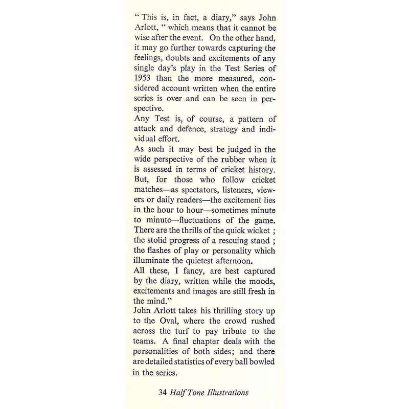 Test Match Diary 1953 (Copy of SA Umpire Hayward Kidson, Signed) | John Arlott