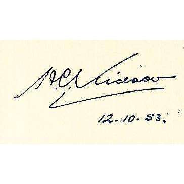 Test Match Diary 1953 (Copy of SA Umpire Hayward Kidson, Signed) | John Arlott