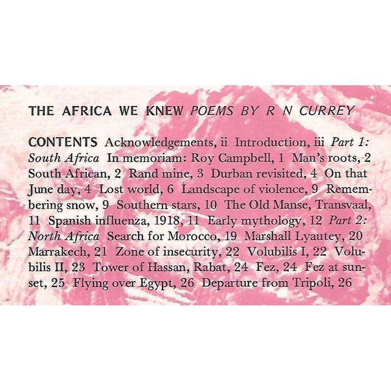 The Africa We Knew | R. N. Currey, Jack Cope (Ed.)
