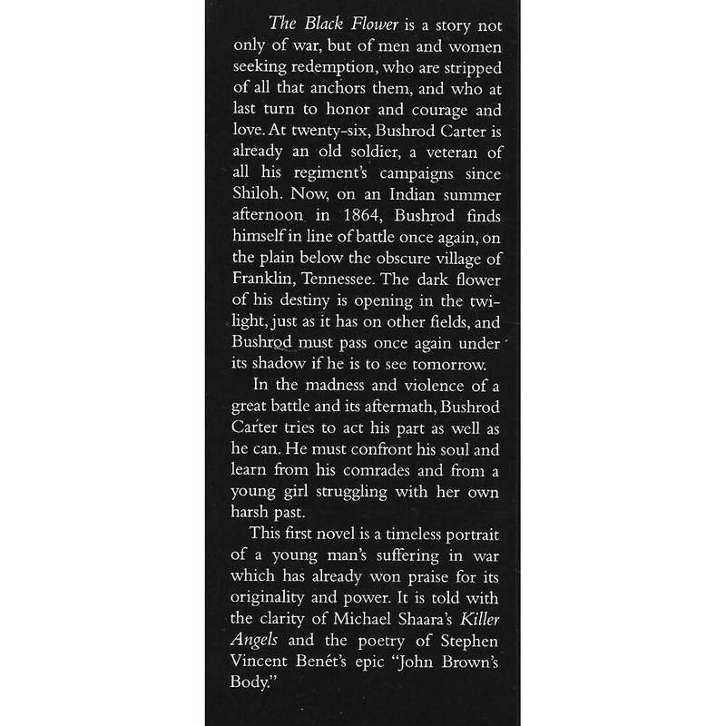 The Black Flower: A Novel of the Civil War (First Edition) | Howard Bahr