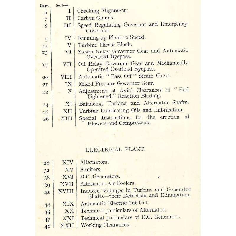 The Care and Maintenance of Parsons Steam Turbines and Generating Plant