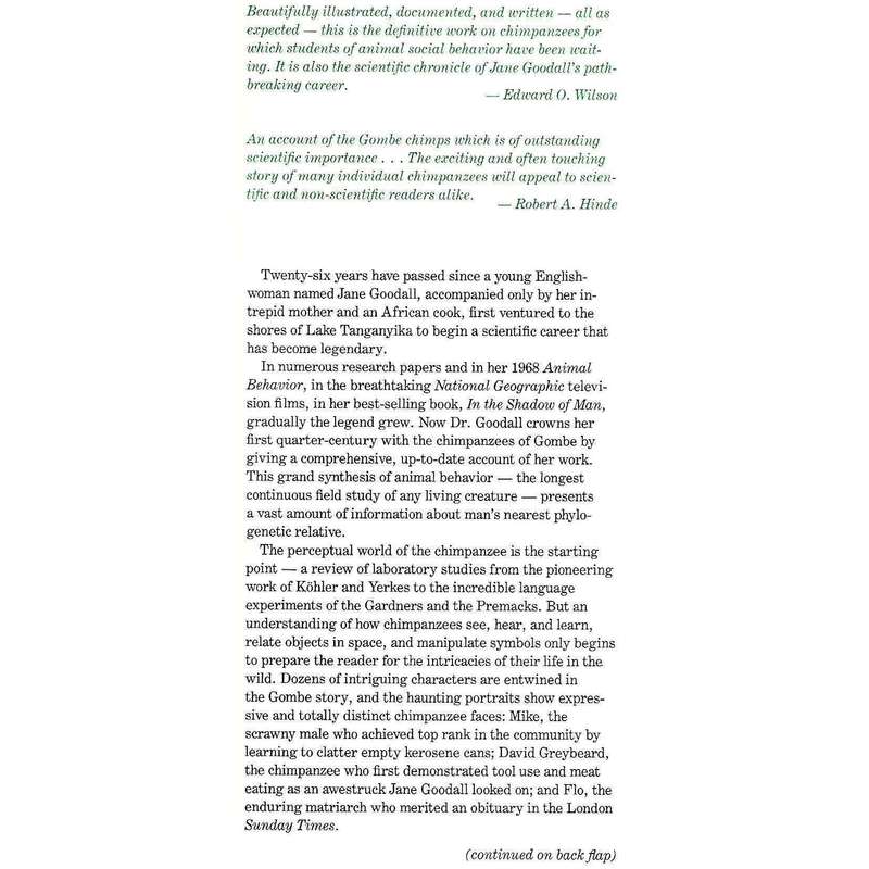 The Chimpanzees of Gombe: Patterns of Behaviour | Jane Goodall