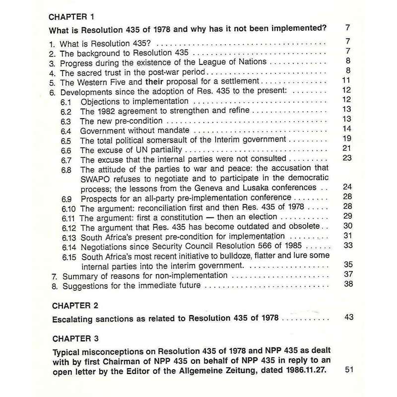 The Choice! Namibia Peace Plan 435, or, Society Under Seige!