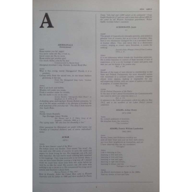 The Dictionary of Australian Quotations (Limited Collector's Edition, Signed by Editor) | Stephen...