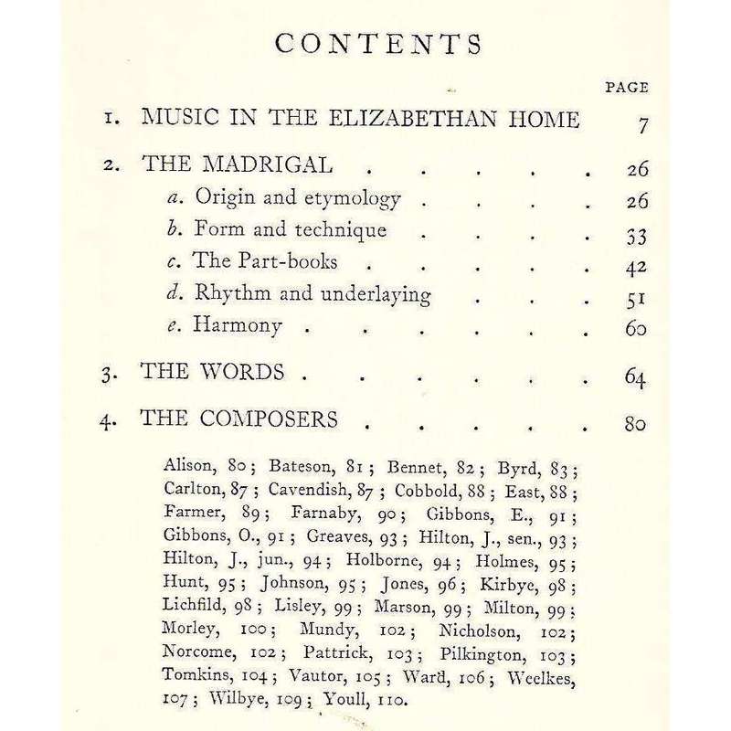 The English Madrigal | E. H. Fellowes
