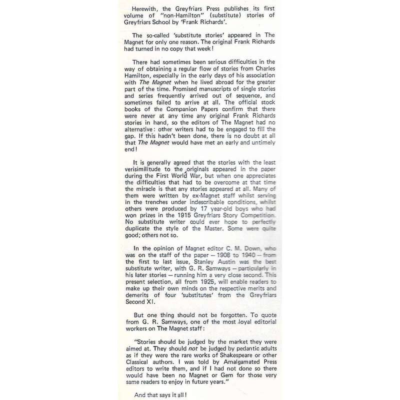The Greyfriars Second Eleven (The Magnet, No. 71) | Frank Richards