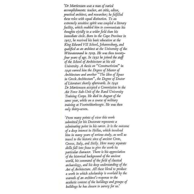 The Idea of Space in Greek Architecture, With Special Reference to the Doric Temple and its Setti...