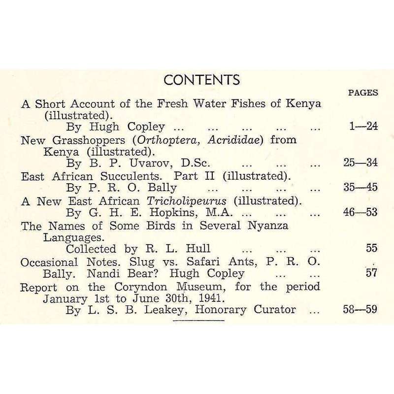 The Journal of the East Africa and Uganda History Society (Vol. 16, No. 1, September 1941)