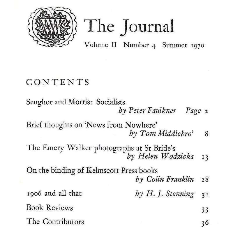 The Journal of the William Morris Society (4 Volumes)