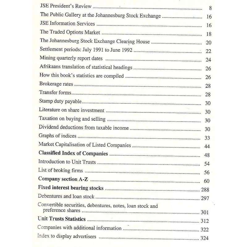 The JSE Handbook, August 1991 (Johannesburg Stock Exchange)