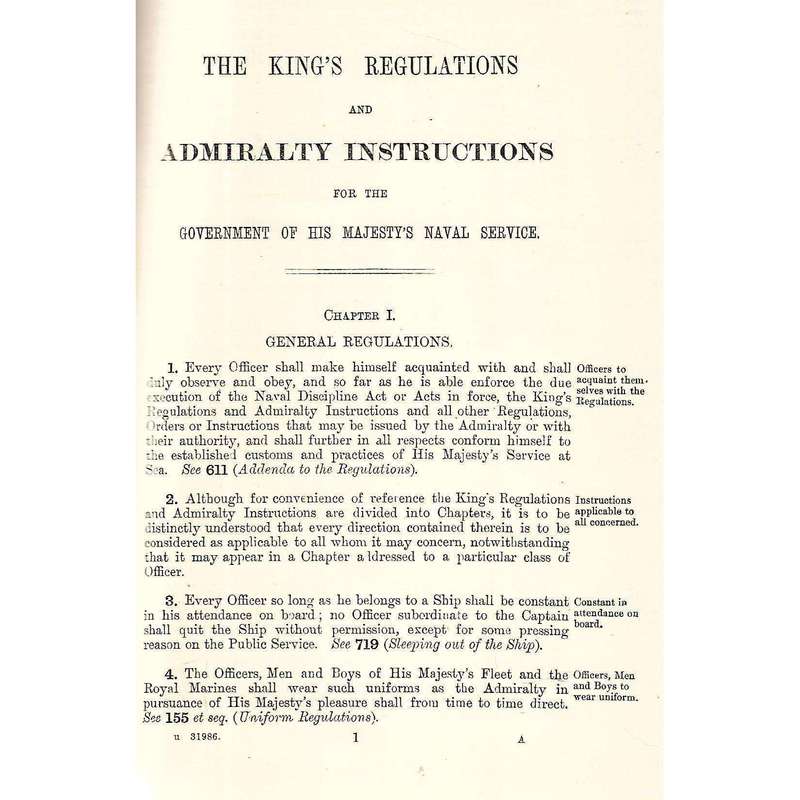 The King's Regulations and Admiralty Instructions