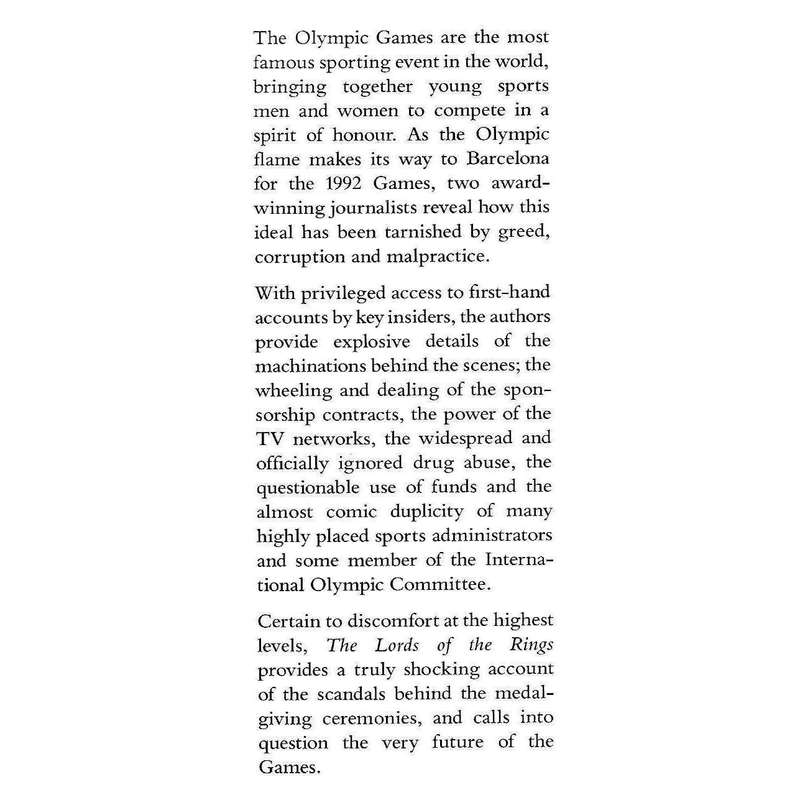 The Lords of the Rings: Power, Money & Drugs in the Modern Olympics | Vyv Simson & Andrew Jennings