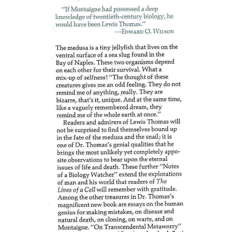 The Medusa and the Snail: More Notes of a Biology Watcher | Lewis Thomas