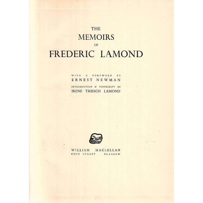 The Memoirs of Frederic Lamond | Frederic Lamond