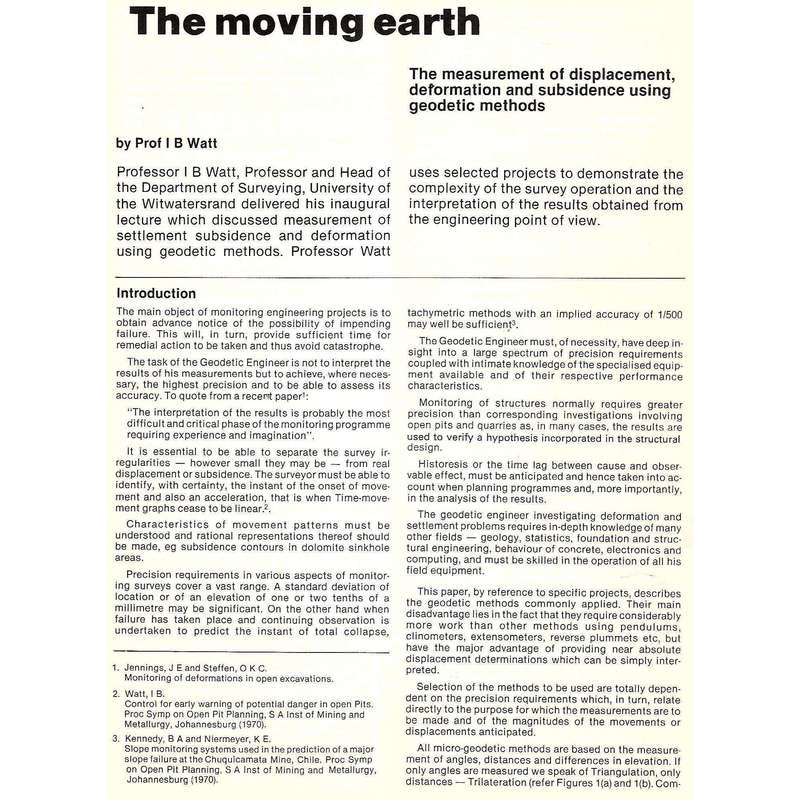 The Moving Earth (Inaugural Lecture) | I. B. Watt