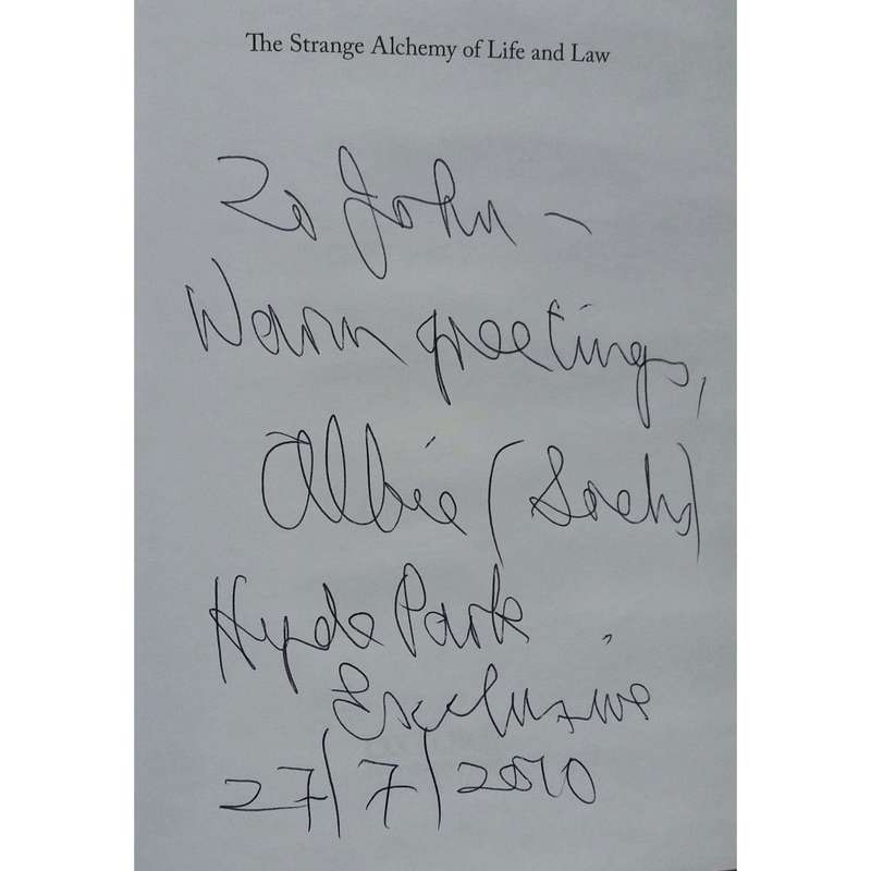 The Strange Alchemy of Life and Law (Inscribed by the Author) | Albie Sachs