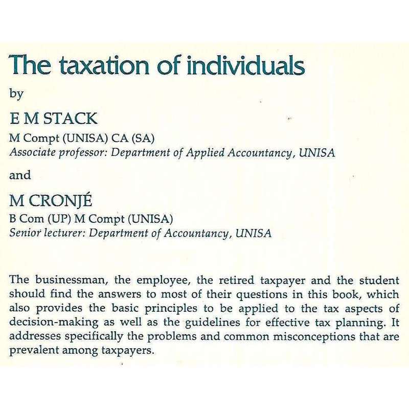 The Taxation of Individuals | E. M. Stack & M. Cronje
