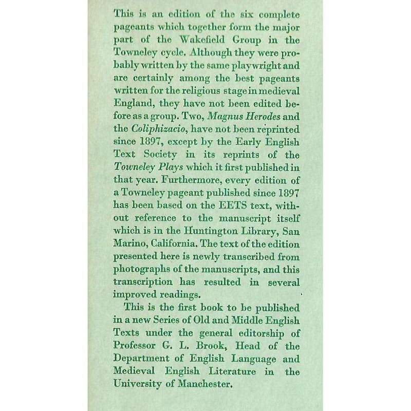 The Wakefield Pageants in the Towneley Cycle | A. C. Cowley (Ed.)