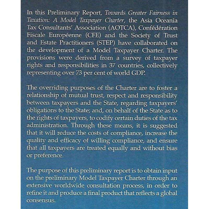 Towards Greater Fairness in Taxation: A Model Taxpayer Charter, Preliminary Report | Michael Cade...