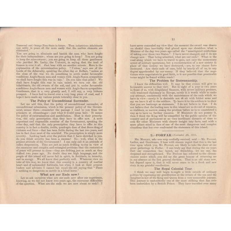 Two Years of War - And After: Two Speeches | John Morley