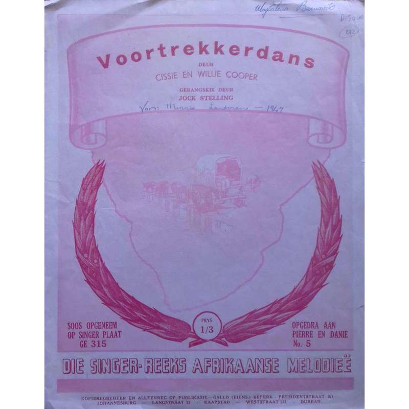 Voortrekkerdans (Afrikaans Music Score) | Cissie & Willie Cooper