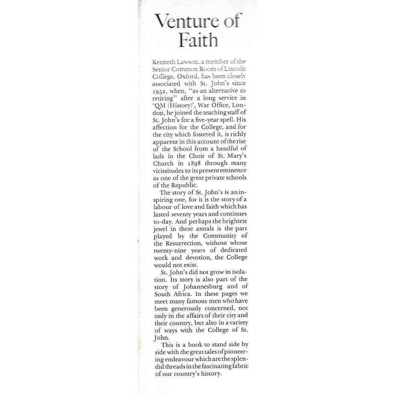 Voyage of Faith: The Story of St. John's College, Johannesburg 1898-1968 | K. C. Lawson