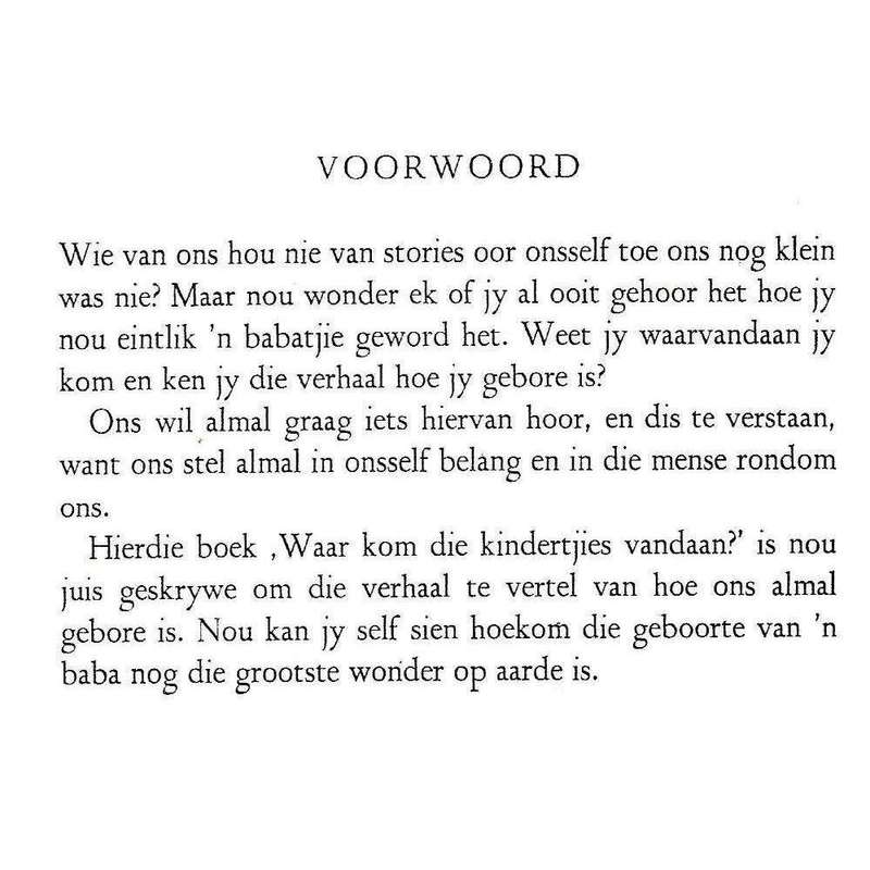 Waar Kom die Kindertjies Vandaan? (Afrikaans) | Karl de Schweinitz