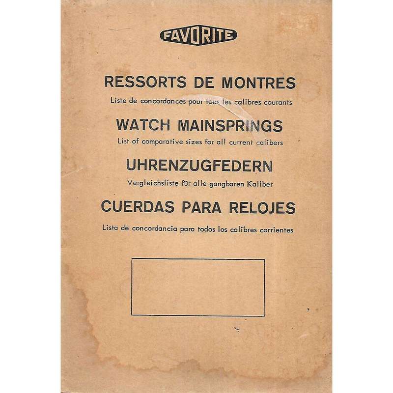 Watch Mainsprings: List of Comparative Sizes for All Current Calibers