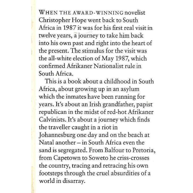 White Boy Running: A Book About South Africa (Inscribed) | Christopher Hope
