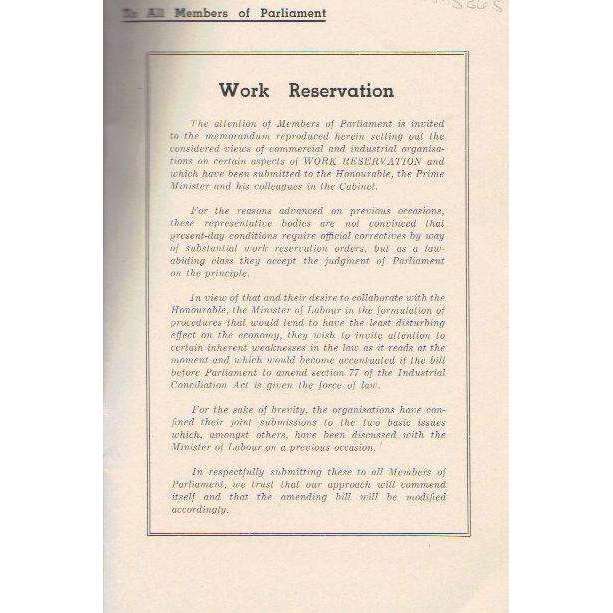 Work Reservation