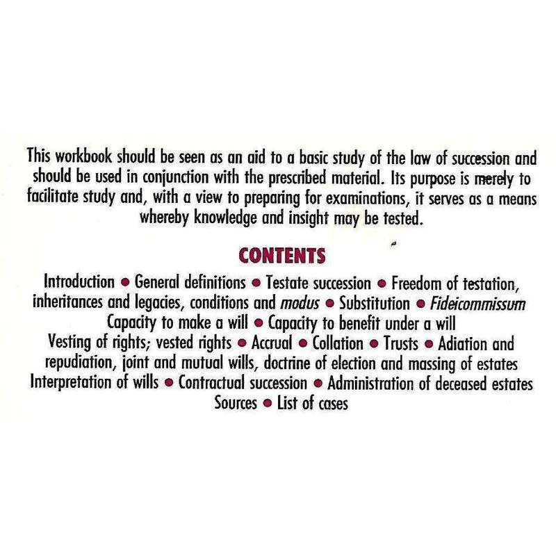 Workbook for the Law of Succession | D. S. P. Cronje, et al.