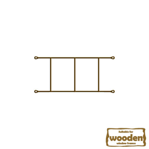 Xpanda Cottage 2 Pane Burglar Bars - 530mm x 160mm Bronze