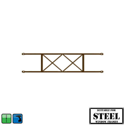 Xpanda Diamond Burglar Bars - 460mm x 160mm Bronze