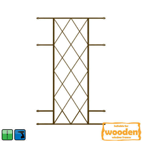Xpanda Diamond Burglar Bars - 530mm x 1000mm Bronze