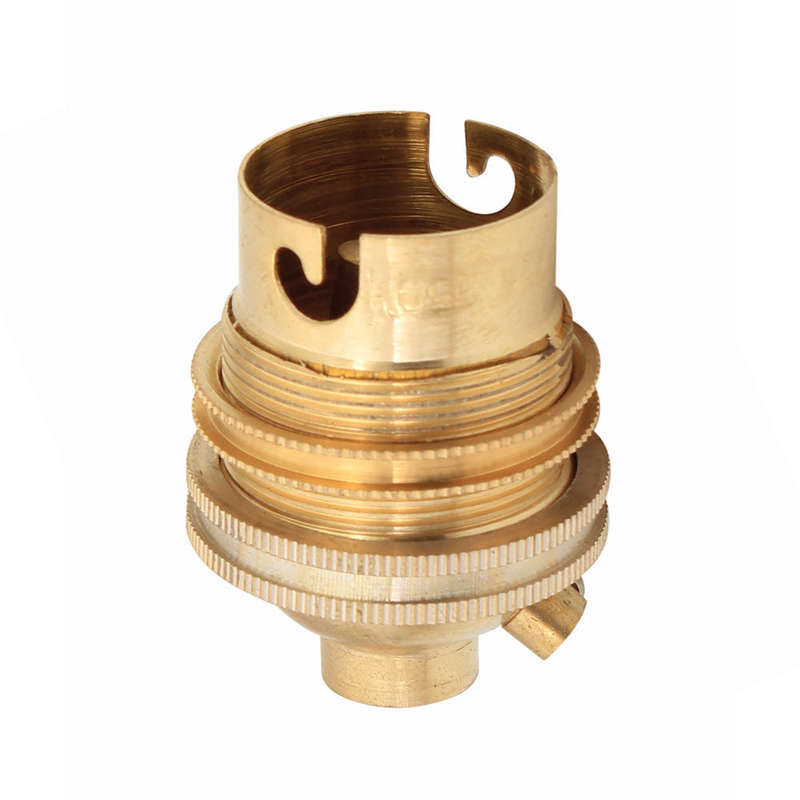 10mm Lampholder Brass B22 with Earth screw