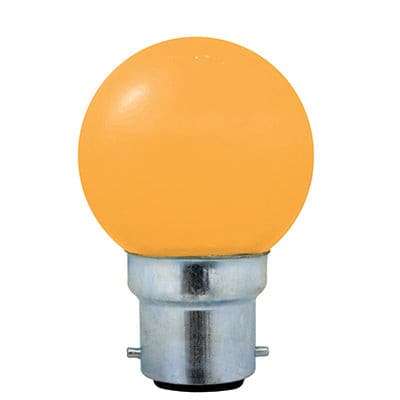LED Colour Golfball B22 1w - Orange