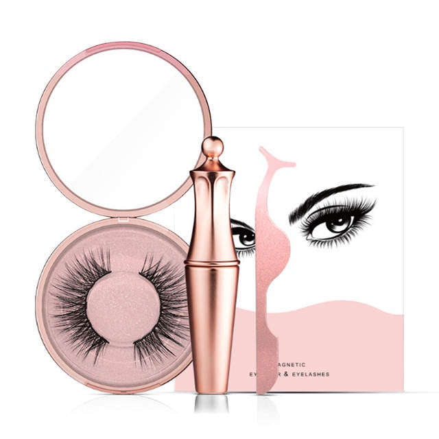 Magnetic Eyelashes, Magnetic Eyeliner, Tweezer and Mirror Kit - KS02-5