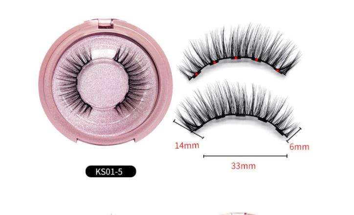 Magnetic Eyelashes, Magnetic Eyeliner, Tweezer and Mirror Kit - KS02-5