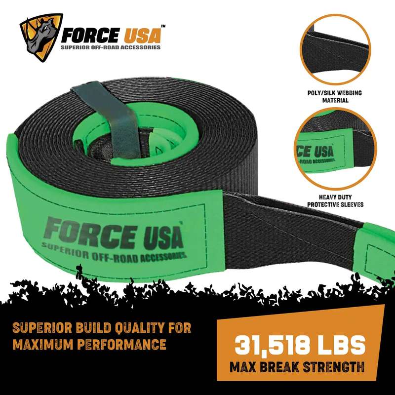 Force USA 6 Metre High Quality Tow Strap - Orange